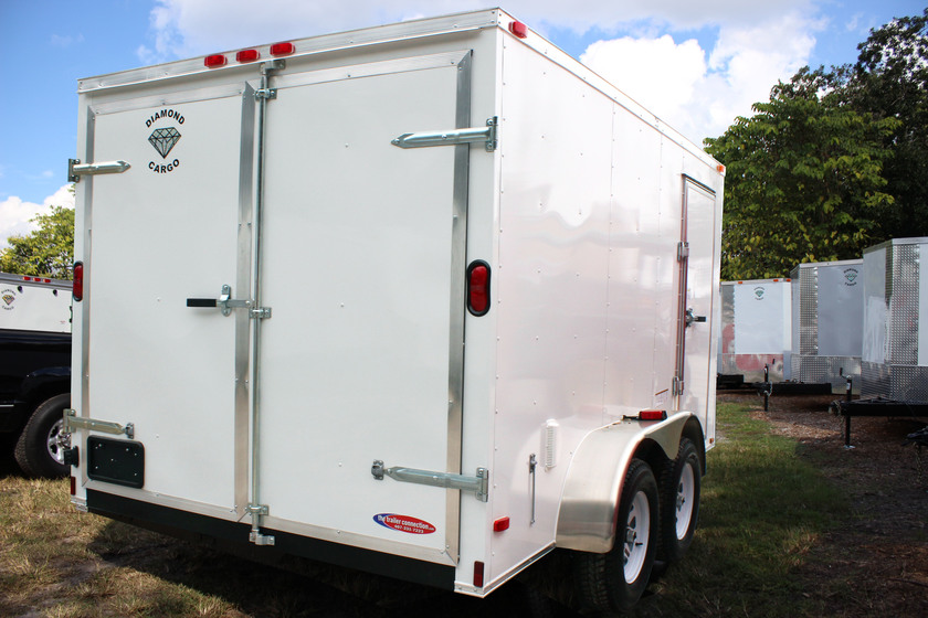 Diamond Cargo 7x12 Tandem Axle - Barn Doors