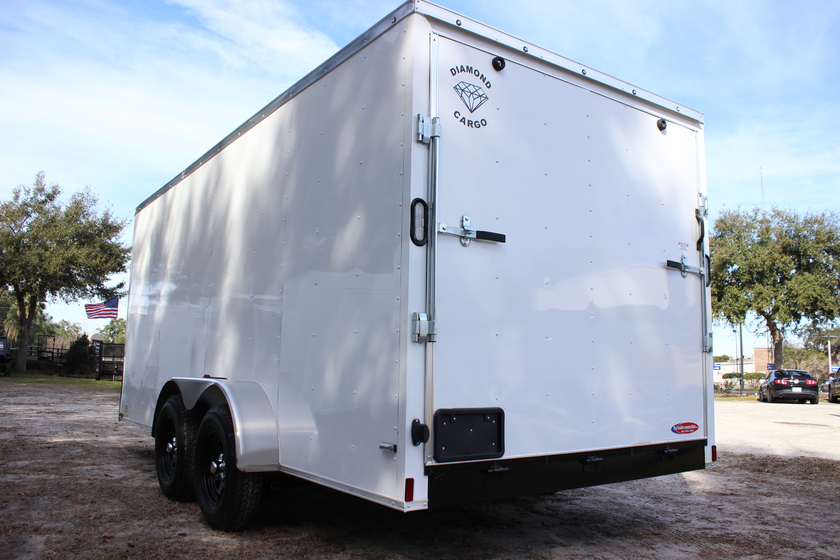 Diamond Cargo 7x16 Tandem Axle - Black Aluminum Treadplate