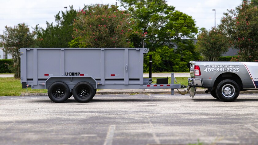 U-Dump 7' x 14' Dump Trailer - 48" Sides (grey)