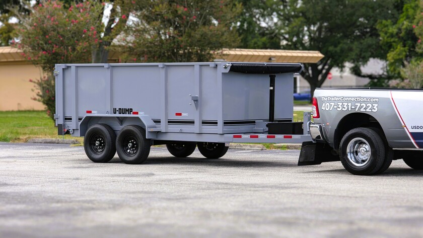 U-Dump 7' x 14' Dump Trailer - 48" Sides (grey)