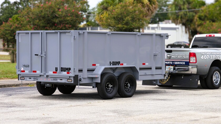 U-Dump 7' x 14' Dump Trailer - 48" Sides (grey)