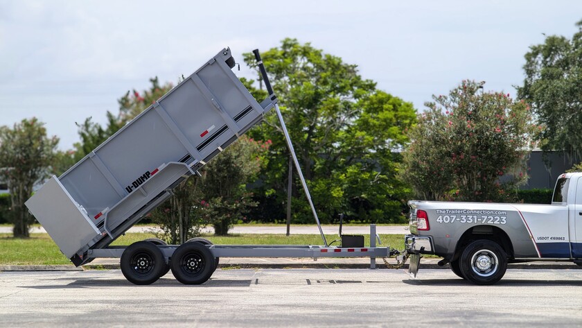 U-Dump 7' x 14' Dump Trailer - 48" Sides (grey)